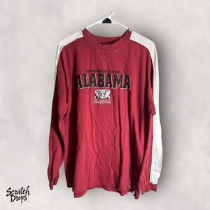 Vtg Mens Alabama Crimson Tide Sweater XL Red College Football Long Sleeve V01